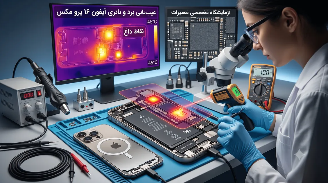 چرا آیفون ۱۶ پرو مکس بی‌دلیل داغ می‌کند؟ (عیب‌یابی برد و باتری)